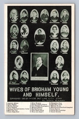Antique Mormon Lds Wives of Brigham Young and Himself 1903