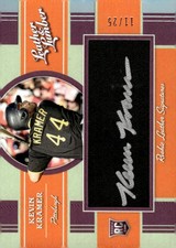 2019 LEATHER & LUMBER KEVIN KRAMER ROOKIE LEATHER SIGNATURES ORANGE /25 PIRATES