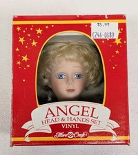 Brand New Fibre-Craft Vinyl Angel Head Hands NIB Blonde Short Hair Blue Eyes