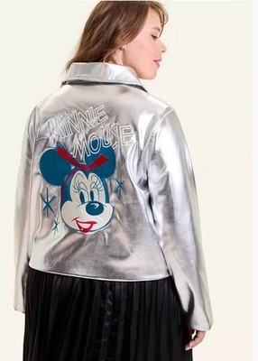 LIMITED EDITION Disney x Macy's x Swavorski Crystal Silver Motto Jacket Size L