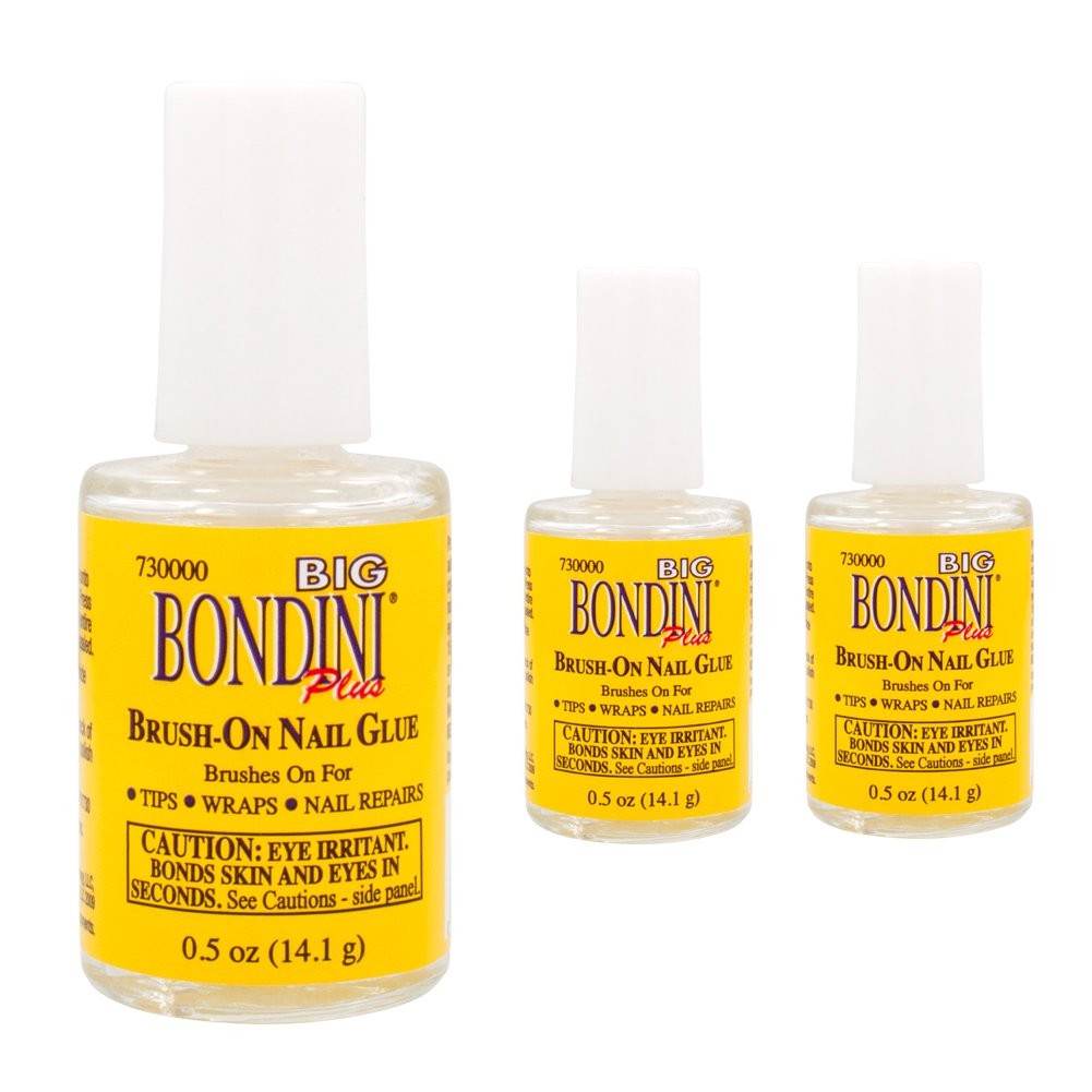 Clear Bonding Adhesives Pack Of 3 0.5 Ounce For Tips Wraps And Nail Repairs