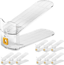 10Pack Shoe Slot Organizers Clear Shoe Stacker Organizer for Closet Shoe Holder