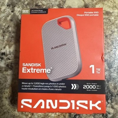 SanDisk Extreme Portable SSD 1TB  Up 2000 MB SDSSDE7W-1T00-AW25 AI Content Ready