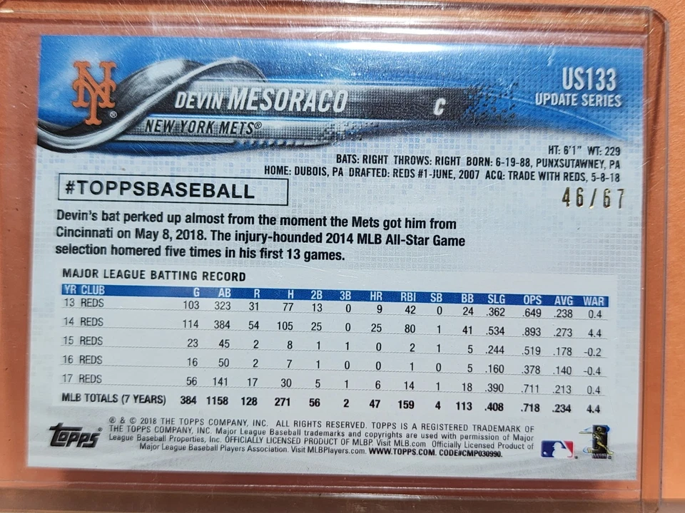 Devin Mesoraco 2018 Topps US133/67 Foto 2 de 3