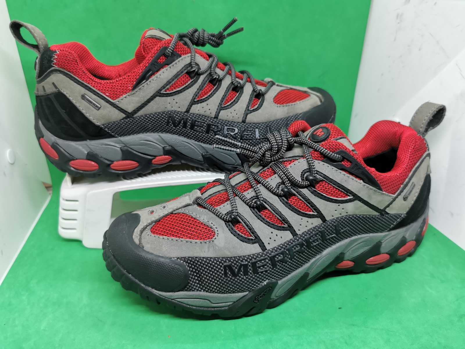 Scarpe da trekking Merrell Castle Rock Lava Gore Tex grigio rosso Vibram J15137 taglia 10