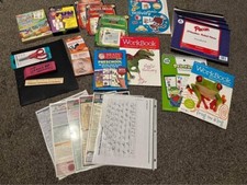 School Supplies Activity Learning Books Workbook Ruled Paper Pads Cards Scissors