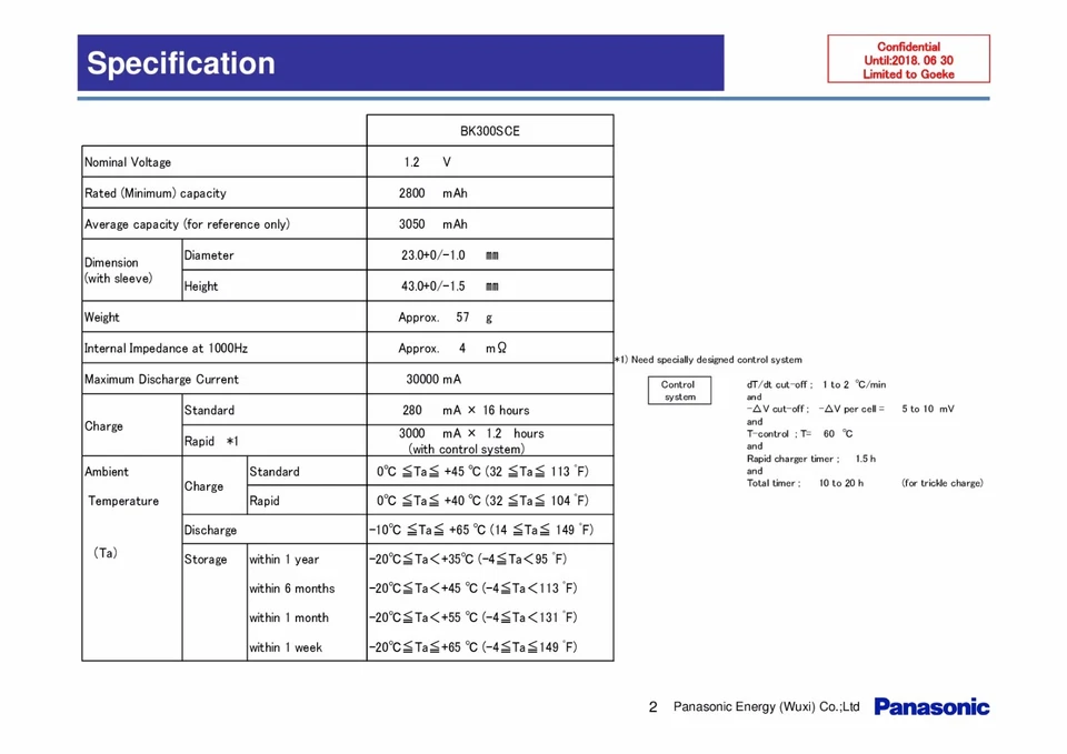Panasonic Akku Sub-C 1,2V Ni-MH / 3050mAh BK300SCE Pappmantel Werkzeug Modellb - Bild 3 von 4