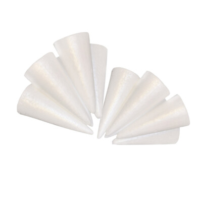 Pack Of 10, 15CM Modelling Polystyrene Styrofoam Cones Foam Ball Solid White