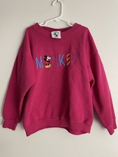 Vintage 90s Disney Embroidered Mickey Crewneck Size Youth L 14/16 USA