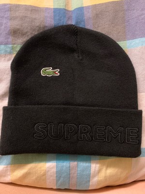 lacoste beanie black