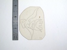 vtg 1960s 1970s Tattoo acetate stencil Peace Dove logo v2 Hippie