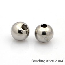 100pcs 304 Stainless Steel Metal Beads Round Loose Spacer Findings Tiny Size 4mm