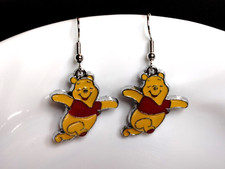 Winne the Pooh arms out Charm Earrings Pierced Wire Enamel