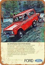 Metal Sign - 1971 Ford Bronco - Vintage Look Reproduction Metal Sign - 1971 Ford Bronco - Vintage Look Reproduction
