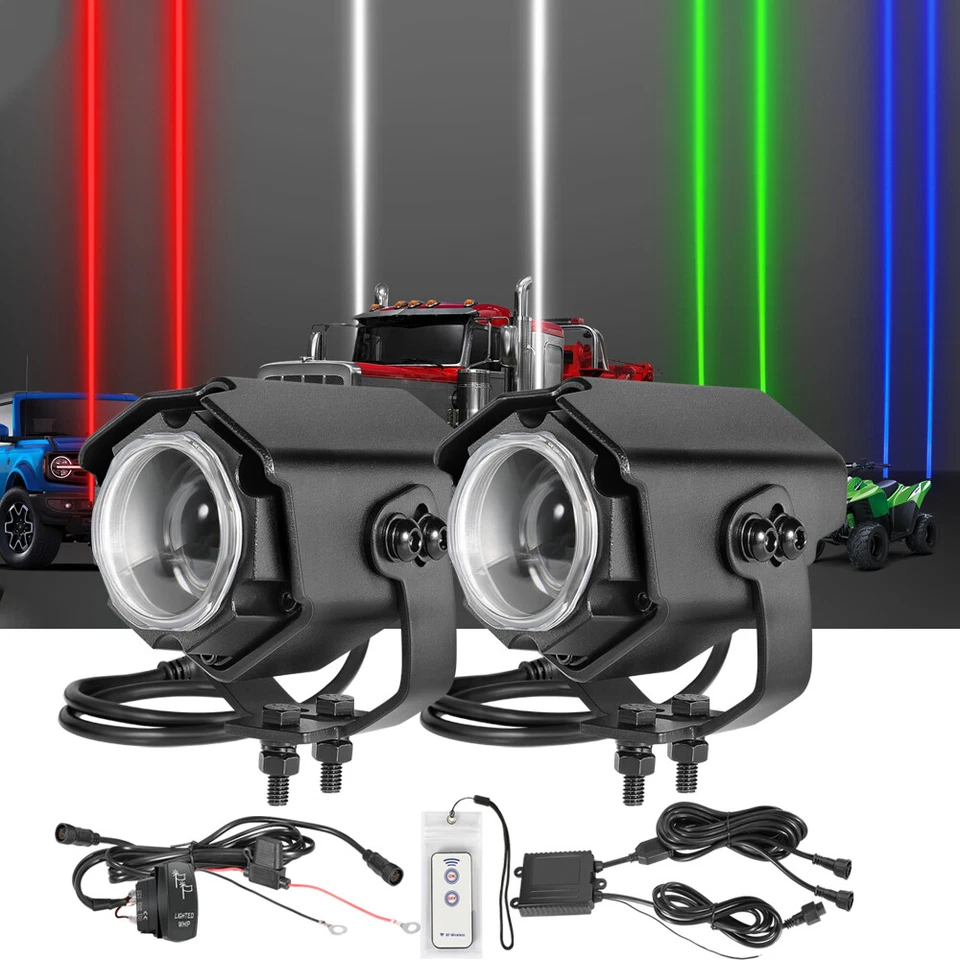 Sky Tracer Spot Beam 2x RGBW láser látigo vainas de luz todoterreno con control remoto ATV UTV RZR Foto 4 de 4