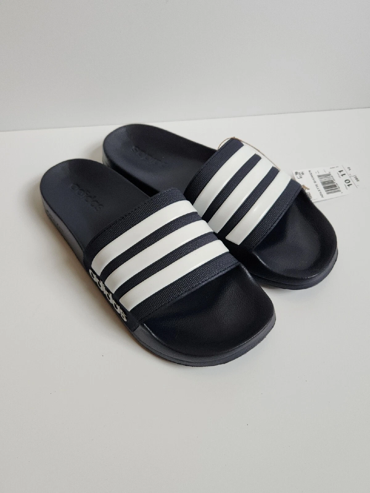 Adidas Adilette Shower Locker Slide Uomo 10 Sandalo Acqua Navy Bianco GZ5920 NUOVO