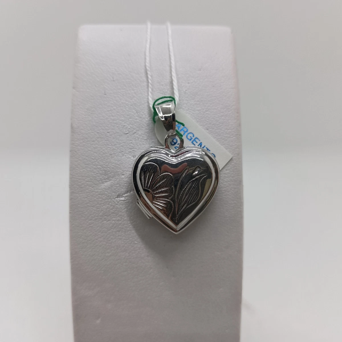Ciondolo In Argento Sterling 925 Ossidato Con Perline – Forme Disponibili: Croce, Cuore, Cerchio – Gioiello Vintage Massiccio - 3