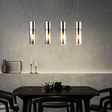 Design Decken Pendel Leuchte Ess Zimmer Beleuchtung Glas Hänge Lampe rauchfarben