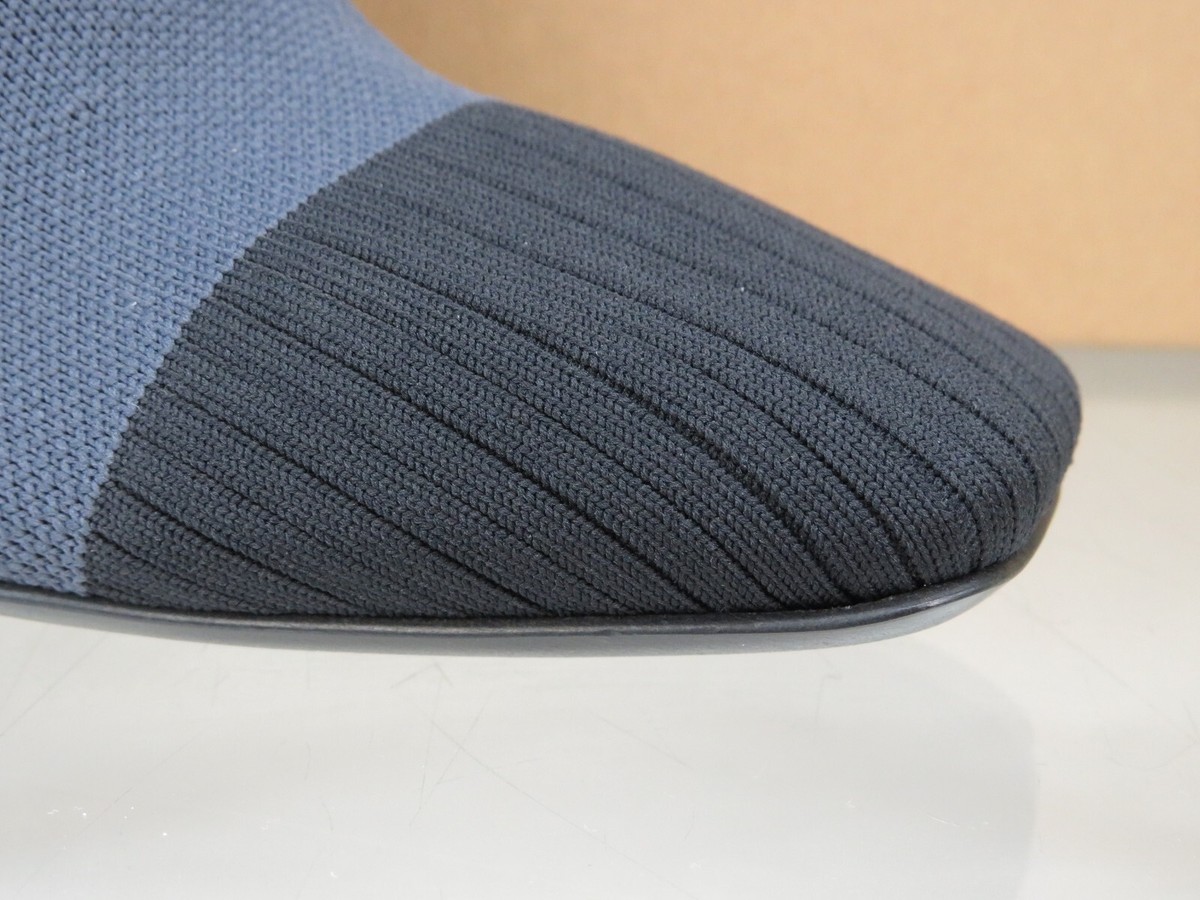 $1000 BURBERRY DOLMAN NAVY GRAY KNITTED CHECK KNEE HIGH HEEL