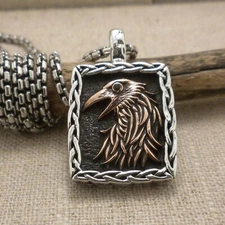 PETRICHOR Sterling Silver & Bronze Celtic Raven Pendant Keith Jack 22" Chain Box