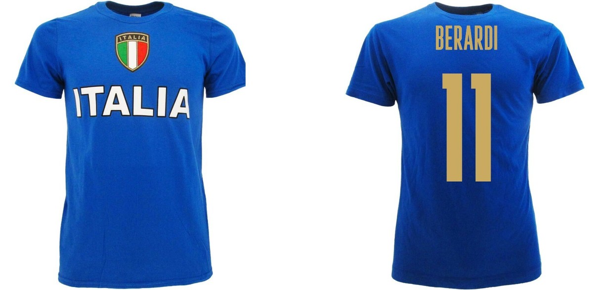 T-shirt Italia Maglia Italia Berardi azzurri adulto Bambino 11