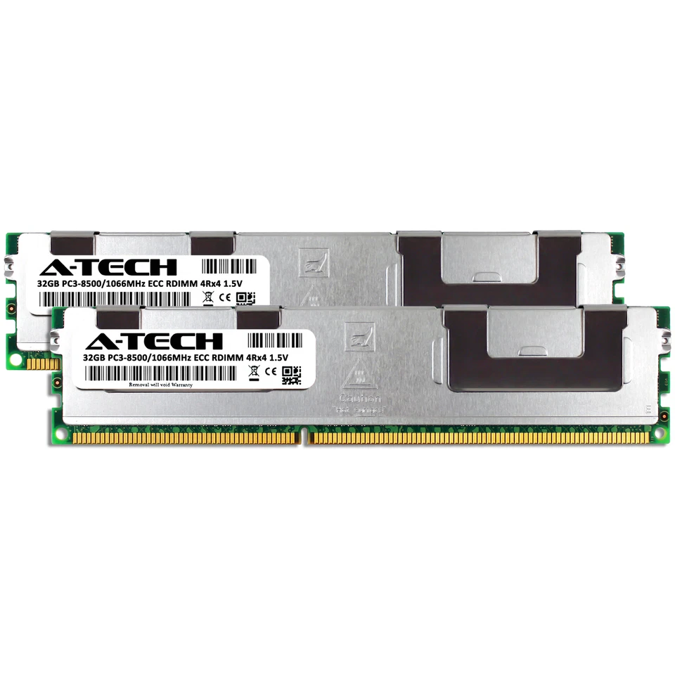 A-Tech 64GB 2x 32GB 4Rx4 PC3-8500R DDR3 1066MHz ECC RDIMM REG Server Memory RAM - Image 2 of 2