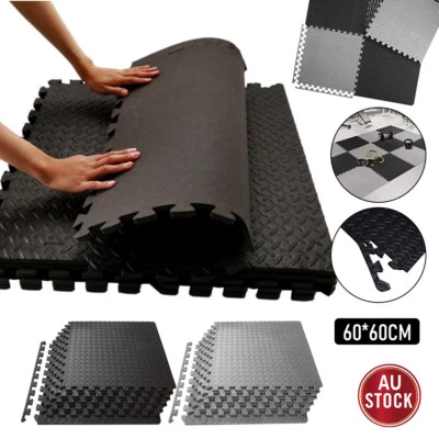 6-48x Interlocking Heavy Duty EVA Foam Gym Flooring Mat Floor Mats Tiles 60x60cm - image 1 of 4