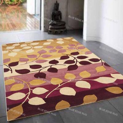 8 x 10 Feet Indian Handmade Wool Area Rugs Red Tree Hand Tufted Boho Carpet