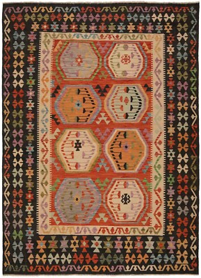 Tapis Kelim Afghan Tissé Main En Laine - 255x81 Cm, Gris, Design Géométrique Oriental, Neuf Avec étiquettes