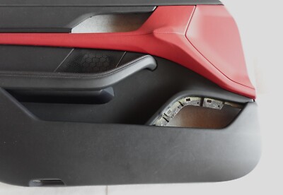 PORSCHE 2020 - 24 TAYCAN TURBO S BLACK BORDEAUX RED LEATHER LEFT