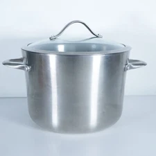Calphalon 8qt Stock Pot #808 Stainless Steel Glass Lid