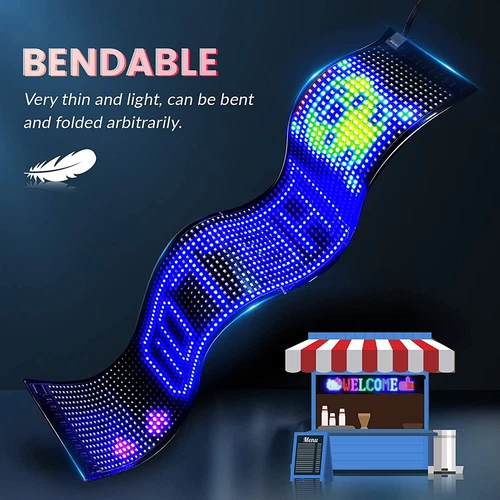 Luce LED Occhi di Diavolo per Auto Modello di Testo Digitale Piccola Bacheca Bluetooth - Foto 15 di 16