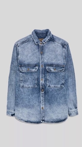 New Zara Men Vintage Denim Shirt M | eBay