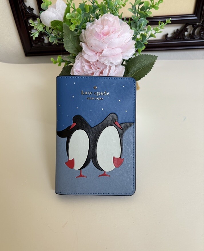 Kate Spade Arctic Friends Penguin Passport Case Travel Essential-image