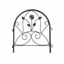 Wrought Iron Fence Panel Rust-Resistant Decorative Garden Border Long-Lasting