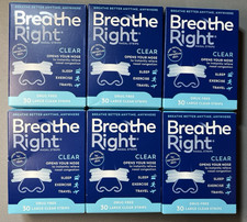 6 Packs - Breathe Right Nasal Strips LARGE Size, Clear, 30 in Each