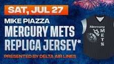 Mercury Mets Jersey Mike Piazza New York Mets Sga 7/27 Size Large L