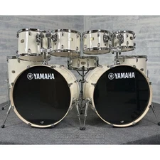 Yamaha Stage Custom Birch 9pc Drum Set (24" Double Bass) Classic White