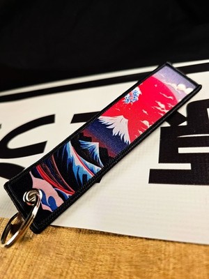 Rising Sun Over Mount fuji Great wave Flight Tag Keyring