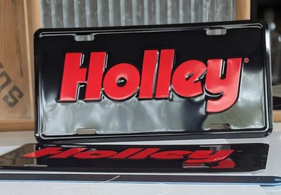 Pair Of Classic Holley Embossed Aluminum License Plates 12'' NHRA Mancave