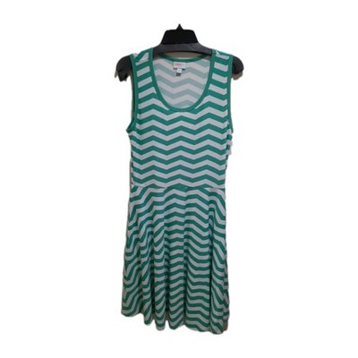 Lularoe NWT Nicki  Beachy Casual Stretchy Striped Dress Size Large Pockets Nice