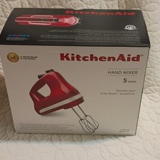 KitchenAid KHM512ER Mélangeur à Main 5 Vitesses Empire Rouge Turbo Batteurs Pivotant
