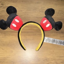 Disney Mickey Mouse Plush Ear Headband Black Red Yellow Girls Cartoon Accessory