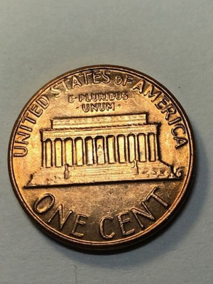 1982 D lincoln Penny LD UNC plating error silver color across face