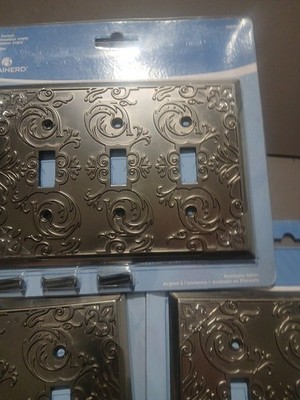 5x Brainerd Heirloom Silver Finish Triple Light Switch
