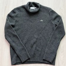 Men's Lacoste Gray Turtleneck Knit Sweater M Official