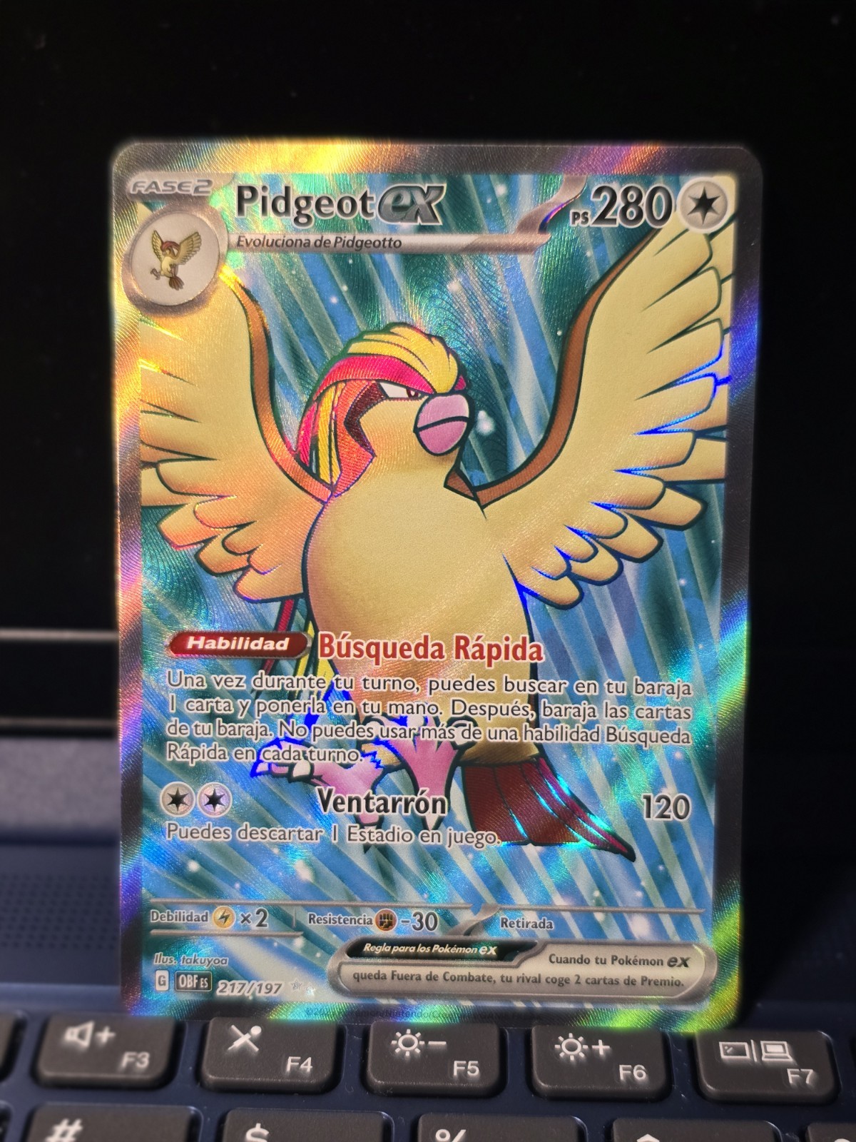 Pidgeot ex 217/197 SV03: Obsidian Flames Holo