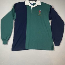 Vintage Champion 1996 Atlanta Olympics Striped Polo Shirt Navy/Green Sz M