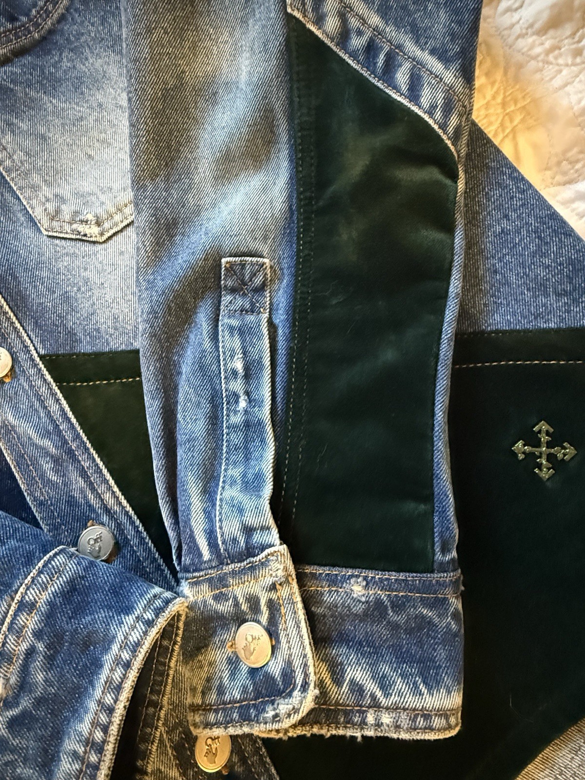 OFF WHITE Virgil Abloh denim patchwork jacket FAL… - image 20