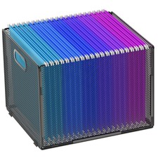 Hanging File Organizer Folder Mesh Crate with Handle Box Storage Basket